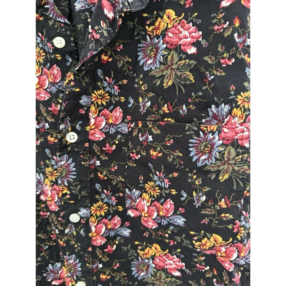 J.CREW Men's Floral Short Sleeve Button Up Slim Size Large